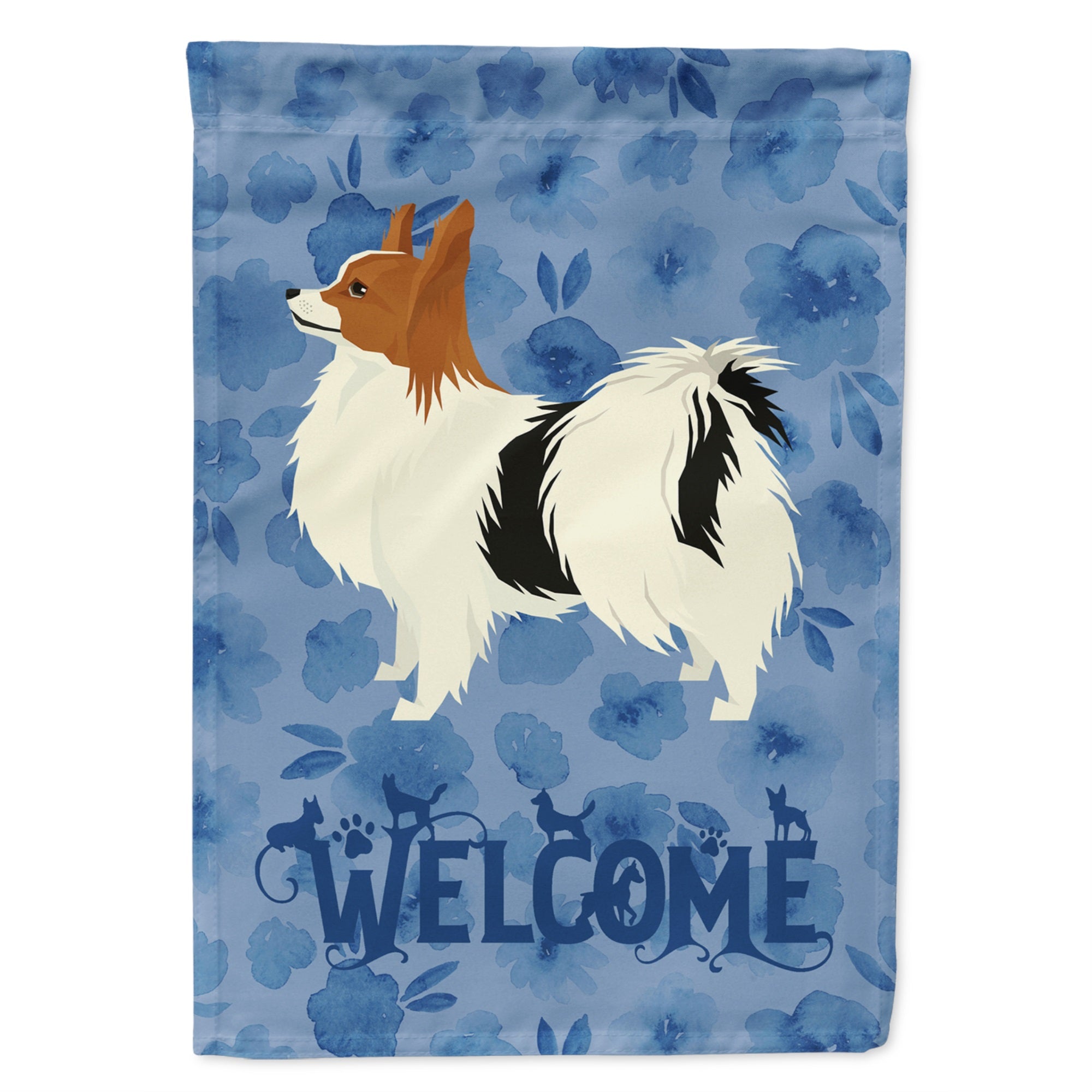Papillon Welcome Flag Garden Size